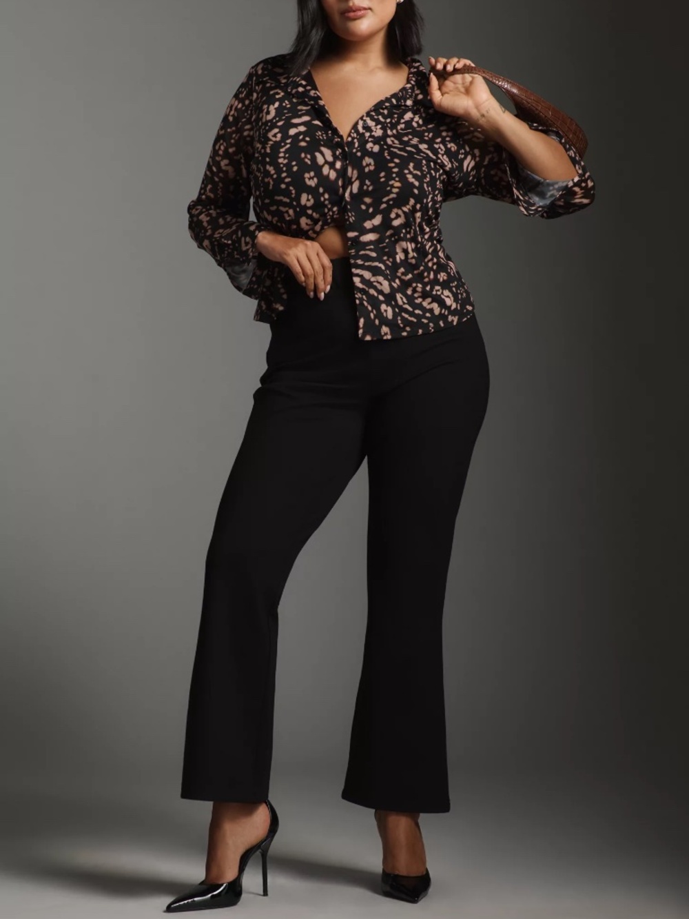 Anthropologie Universal Standard Ponte Mid-Rise Bootcut Pants in Black NWT